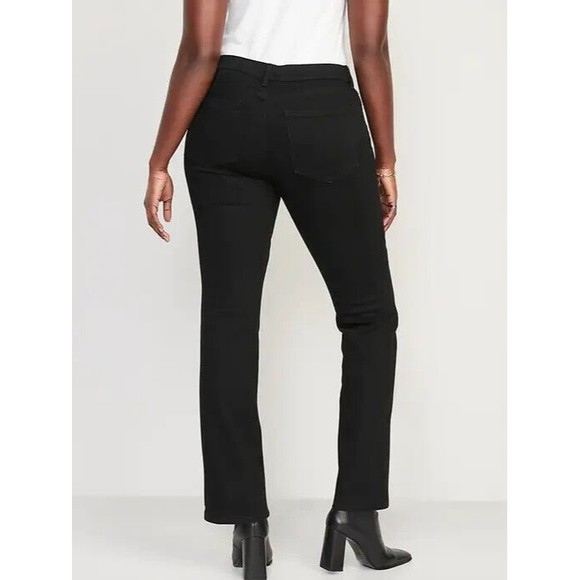Old Navy WOW Bootcut Jeans Womens 14 Petite Black Mid Rise Stretch NEW - Picture 2 of 9